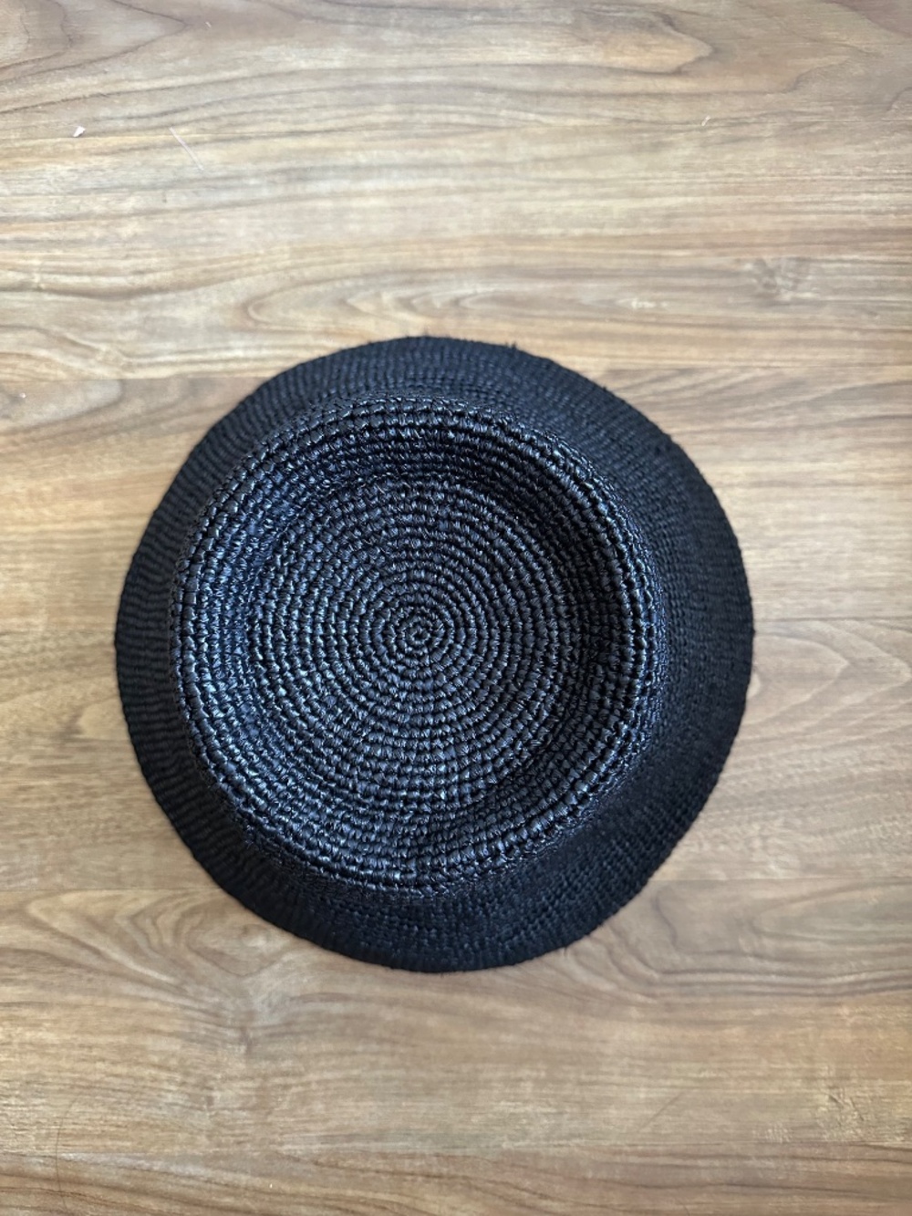 Janessa Leone Felix Packable Raffia Straw Bucket Hat in Black, sz Medium - Picture 4 of 10